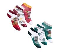 Harry Potter Calzini per Ragazzi, Design Grifondoro e Serpeverde, Set di 6 Calzini Corti per Bambino e Adolescenti, Taglia EU 27/30