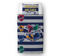 Harry Potter Character World Set copripiumino singolo con motivo ufficiale Hogwarts Brave, double-face, double-face, con federa coordinata, in policotone, 135 x 200 cm