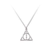 Harry Potter - Collana con ciondolo a forma di Doni della Morte, in argento, per bambini e bambine