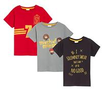 Harry Potter Confezione da 3 Magliette per Bambini T-Shirt per Ragazzi e Ragazze Hogwarts Top Ron Hermione Quidditch T-Shirt a Maniche Corte