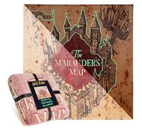 Harry Potter Coperta Che Si Illumina al Buio 130x150cm, Marauder’s Map Coperta Plaid Pile Morbide per Divano e Letto, Si Illumina Dopo 10-30 Minuti, Idea Regalo