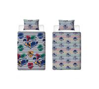 Harry Potter Coraggioso Set Copripiumino Singolo Lenzuola Reversibili Grigio