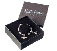 Harry Potter Bracelet Charm Set Deathly Hallows/Snitch/3 Spell Beads (silver