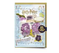 Harry Potter - Diagon Alley Christmas Card with Olivanders Pin Badge NUOVO