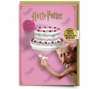 Harry Potter Dobby Biglietti di Auguri Con Distintivo Merchandise Ufficiale