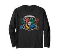 Harry Potter Doodle Hogwarts Emblem Maglia a Manica