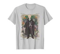 Harry Potter Draco Garden of Spells Maglietta, Uomo, Argento, XL