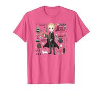 Harry Potter Draco Malfoy Features Maglietta, Uomo, Rosa mélange, XL