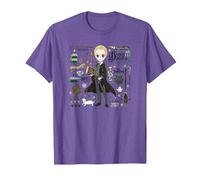 Harry Potter Draco Malfoy Features Maglietta, Uomo, Viola mélange, XL