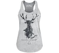 Harry Potter Expecto Patronum Donna Top Grigio Chiaro XL 100% Cotone Regular
