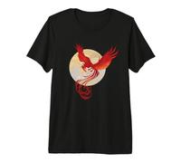 Harry Potter Fawkes Phoenix Rising with The Moon Maglietta Premium