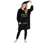 Harry Potter Felpa Donna Felpa Coperta con Cappuccio Felpe Oversize Taglia Unica (Nero)