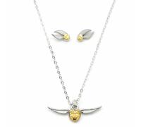 Harry Potter Golden Snitch Necklace And Earrings Gift Set NUOVO