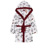 Harry Potter Hadwig Accappatoio con cappuccio legato in vita per bambini, bianco OEKO-TEX 6-7 anni