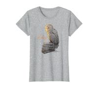 Harry Potter Hedwig Books Painted Maglietta, Donna, Grigio Melange, M