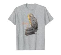 Harry Potter Hedwig Books Painted Maglietta, Uomo, Grigio Melange, 6XL