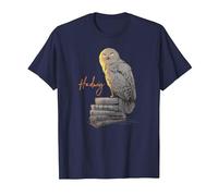 Harry Potter Hedwig Books Painted Maglietta, Uomo, Navy, XL