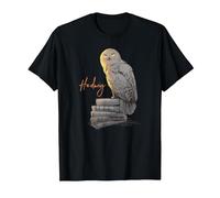 Harry Potter Hedwig Books Painted Maglietta, Uomo, Nero, 4XL