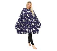 Harry Potter Hedwig Take Me Back To Hogwarts - Felpa con cappuccio oversize in pile, da donna, colore: Blu