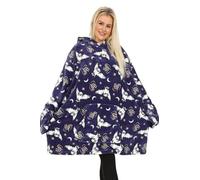 Harry Potter Hedwig Take Me Back To Hogwarts - Felpa con cappuccio oversize in pile, da donna, colore: Blu