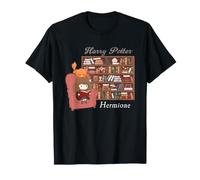 Harry Potter Hermione And Crookshanks Library Maglietta