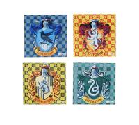 Harry Potter Hogwarts Case Vetro Sottobicchieri Set Di 4