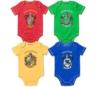 Harry Potter Hogwarts, confezione da 4 tutine da neonato a neonato, blu, verde, rosso, giallo, 12 mesi