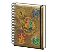 Harry Potter Hogwarts Crest & Four Houses A5 Not, Standard, SR72083 Warner Brothers, Multicolore