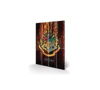 HARRY POTTER HOGWARTS CREST WOOD PRINT STAMPA SU LEGNO PYRAMID INTERNATIONAL