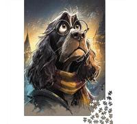 Harry Potter Hogwarts Dog Art Print Jigsaw Puzzle Impossible 1000 Pezzi Decorazione Per La Casa. Rilassamento E Intelligence Per Adulti E Ragazzi Da 14 Anni 52x38cm/1000pcs