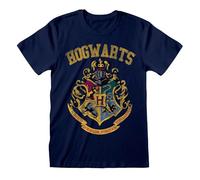 Harry Potter Hogwarts - Maglietta da Uomo con Stemma Sbiadito