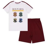Harry Potter Hogwarts - Pigiama a maniche corte, per bambini, estivo, 134 - 164 cm, bianco, 134