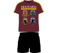 Harry Potter Hogwarts - Pigiama a maniche corte, per bambini, estivo, 134 - 164 cm, Colore: rosso, 134
