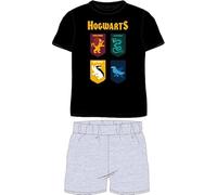 Harry Potter Hogwarts - Pigiama a maniche corte, per bambini, estivo, 134 - 164 cm, Nero , 134