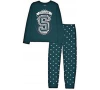 Harry Potter Hogwarts - Pigiama da ragazzo, a maniche lunghe, per bambini, 134 - 164 cm, verde, 134-140