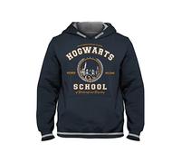 HARRY POTTER Hogwarts School Unisex Felpa con Cappuccio Blu Navy 140 100% Cotone Regular