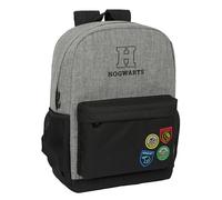 HARRY POTTER HOUSE OF CHAMPIONS - Zaino da scuola, adattabile a carrozzina, ideale per bambini di diverse età, comodo e versatile, qualità e resistenza, 32 x 14 x 43 cm, colore: grigio melange/nero,