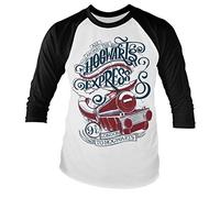 HARRY POTTER Licenza Ufficiale all Aboard The Hogwarts Express Baseball Maniche Lunghe Maglietta (Bianca/Nero), Medium