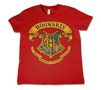 Harry Potter Licenza Ufficiale Hogwarts Crest Bambino Maglietta - Rosso 5/6 Anni