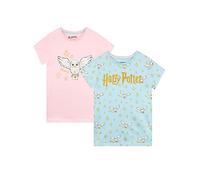 Harry Potter Maglietta Hedwig per Ragazze Confezione da 2 Top a Maniche Corte per Bambini Due Multicolore 5-6 Anni