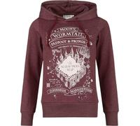 Harry Potter Marauder's Map Donna Felpa con Cappuccio Bordeaux 50% Cotone, 50% Poliestere Slim Fit