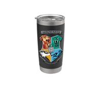 Harry Potter Mosaic Hogwarts Shield Bicchiere termico in acciaio inox doppia parete