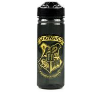 Harry Potter Nero Hogwarts Crest Print Bottiglia d'acqua con cannuccia Unisex Ad