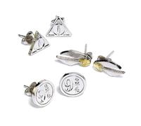Harry Potter Orecchini 3-pack Snitch/doni Della Morte/binario 9 3/4 (silver Plat