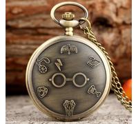 Harry Potter Orologio Tasca Bronzo + Scatola E Custodia Incise Nuovo