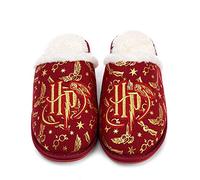 Harry Potter Pantofole per ragazze | Scarpe da casa soffici per bambini, regali di merchandising per lei | Magici occhiali Edvige in oro rosso con stelle slip on mocassini