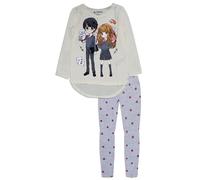 Harry Potter Pigiama in Cotone a Maniche Lunghe Bambini (6 Anni, Bianco Sporco)