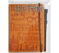 Harry Potter Quaderno In Finta Pelle Con Penna A Bacchetta