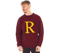 Harry Potter R for Ron Maglione di Natale per Adulti | Felpa in Maglia Ron Weasley Letter R da Uomo e da Donna | Regalo di Abbigliamento per Film di Natale in Rosso | Regalo Festivo di Hogwarts