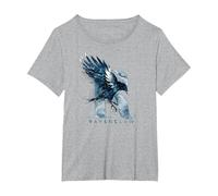 Harry Potter Ravenclaw Watercolour R Maglietta, Donna Plus-Size, Grigio Melange, 4X